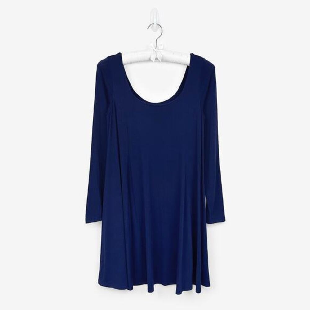 Susana Monaco Long Sleeve Mini Dress Size M Navy Casual Minimalist Office Siren‎